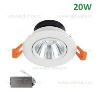 SPOTURI LED DE SIGURANTA - Reduceri Spot LED 20W Rotund LZ01 Alb Emergenta Promotie